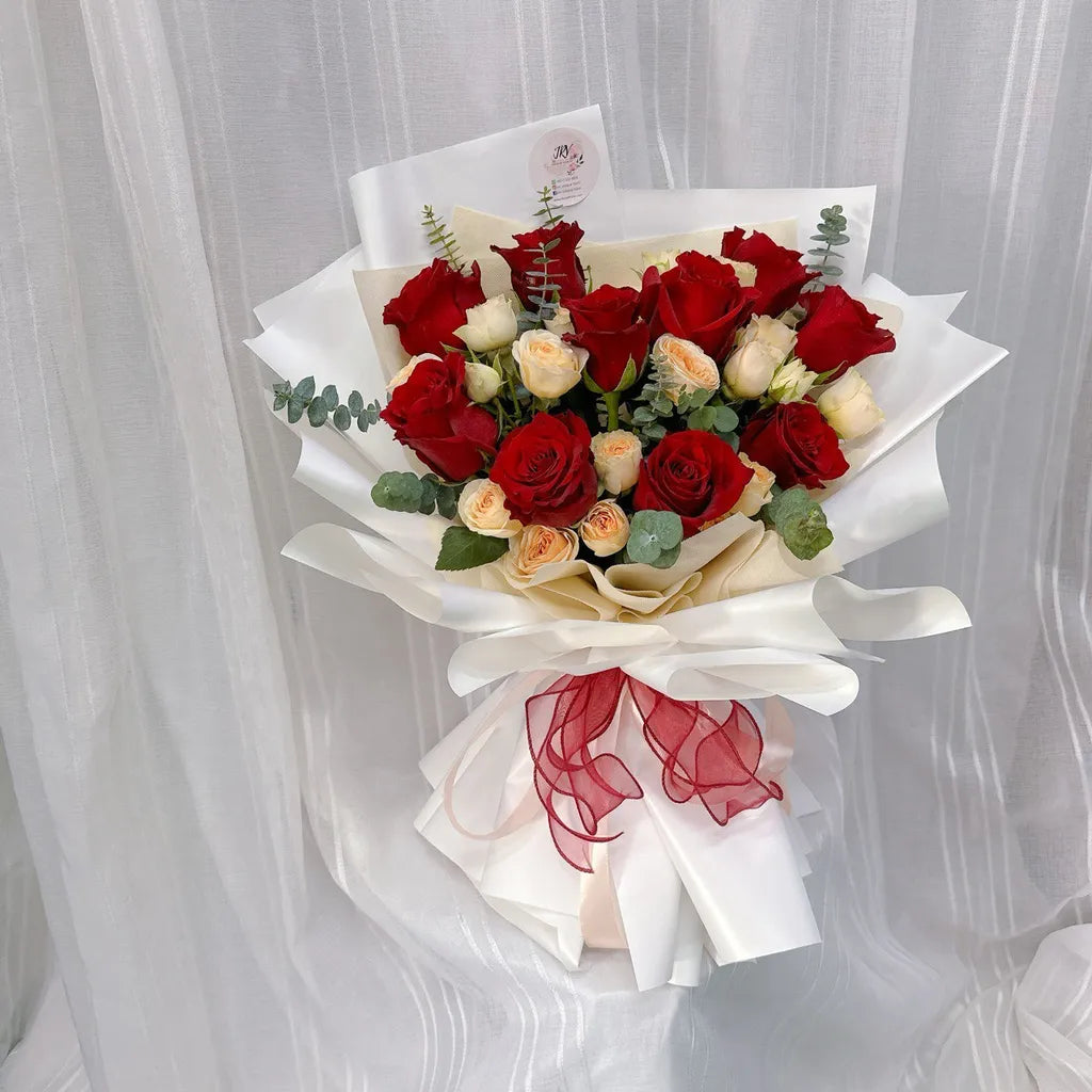Crimson Ivory Harmony Bouquet