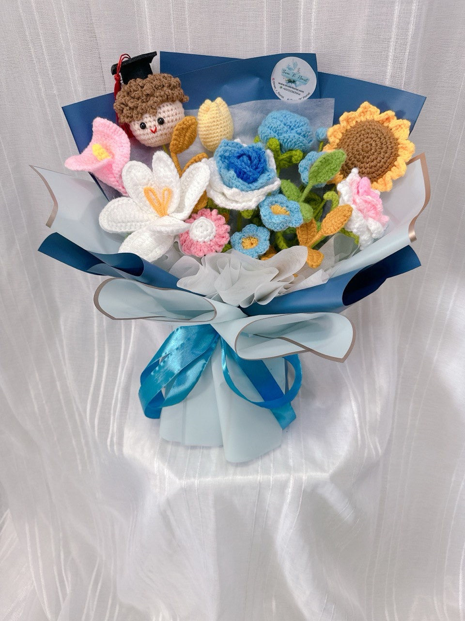 Forever Blooms Crochet Graduation Bouquet