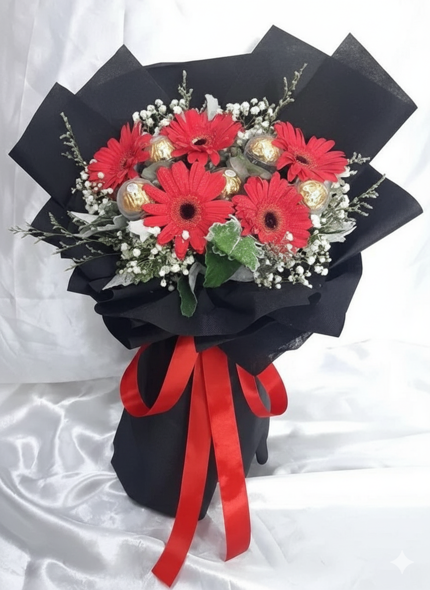 Crimson Elegance Chocolate Bouquet