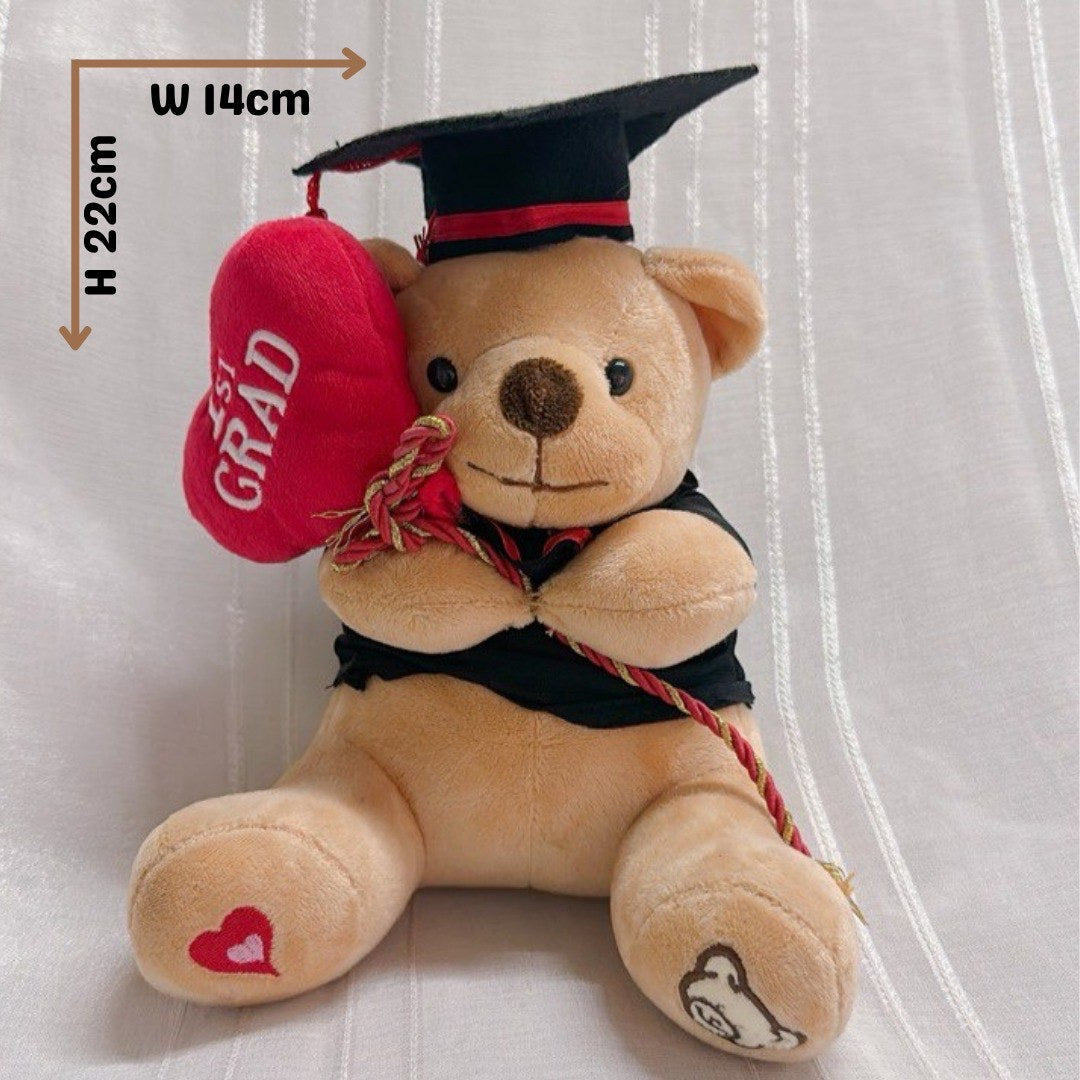 Graduation Teddy Bear with Heart Plush