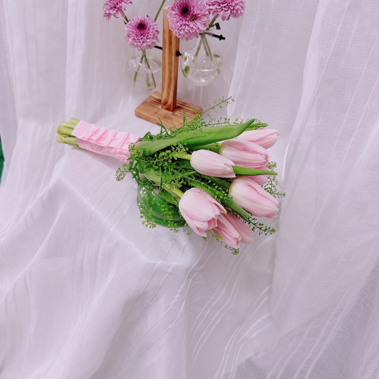 Soft Blush Tulip Bridal Bouquet