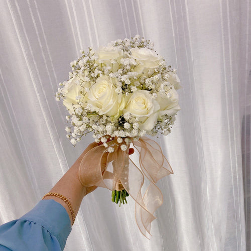 Classic Ivory Rose Bridal Bouquet
