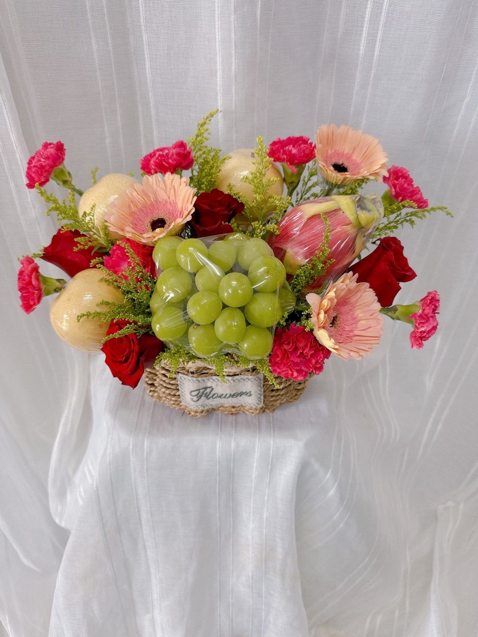 Premium Fruit & Floral Basket