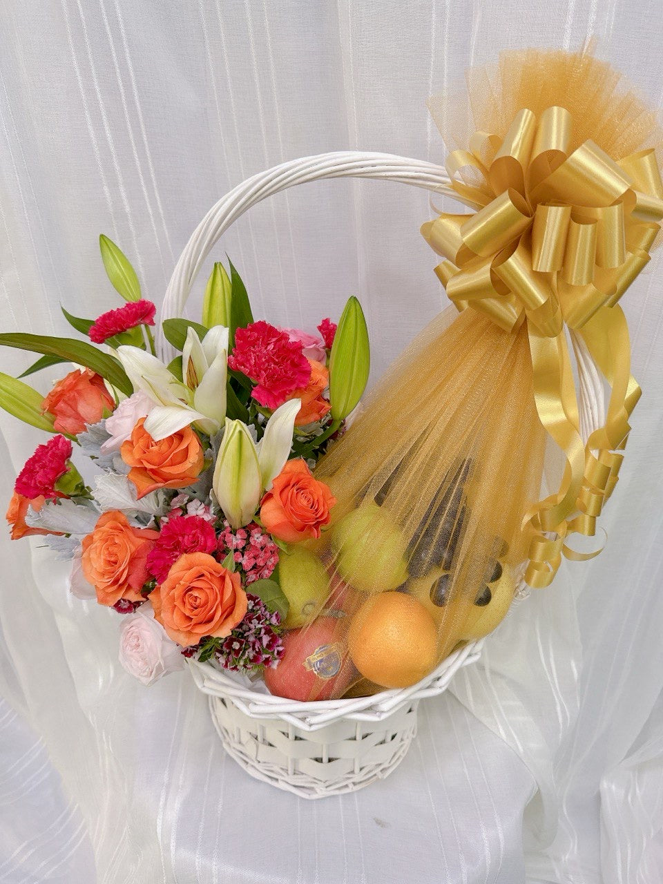 Golden Blossom Fruit Basket(2pic)