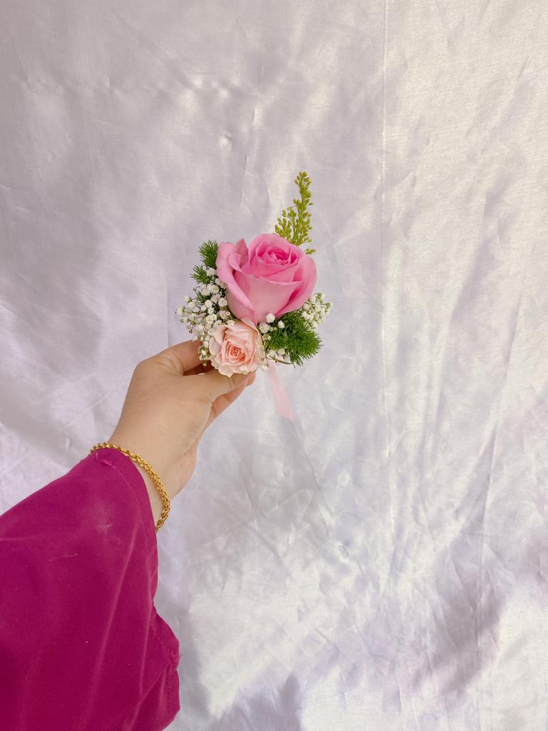 Blush Pink Rose Corsage