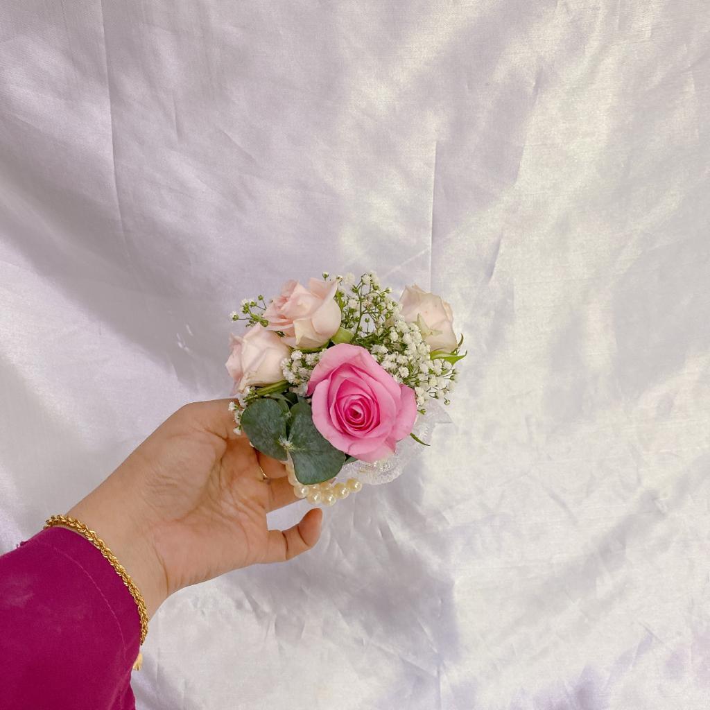 Pearl Charm Pink Corsage