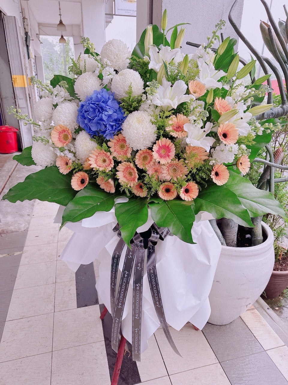 Blue Grace Condolence Stand