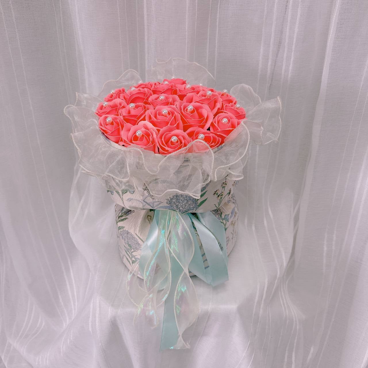 Coral Charm Soap Rose Box