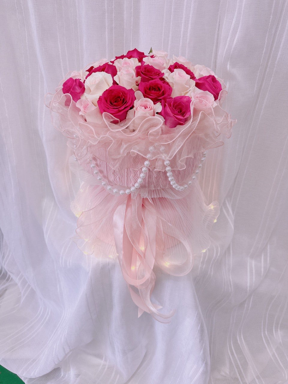 Princess Pink Rose Bouquet 2pic