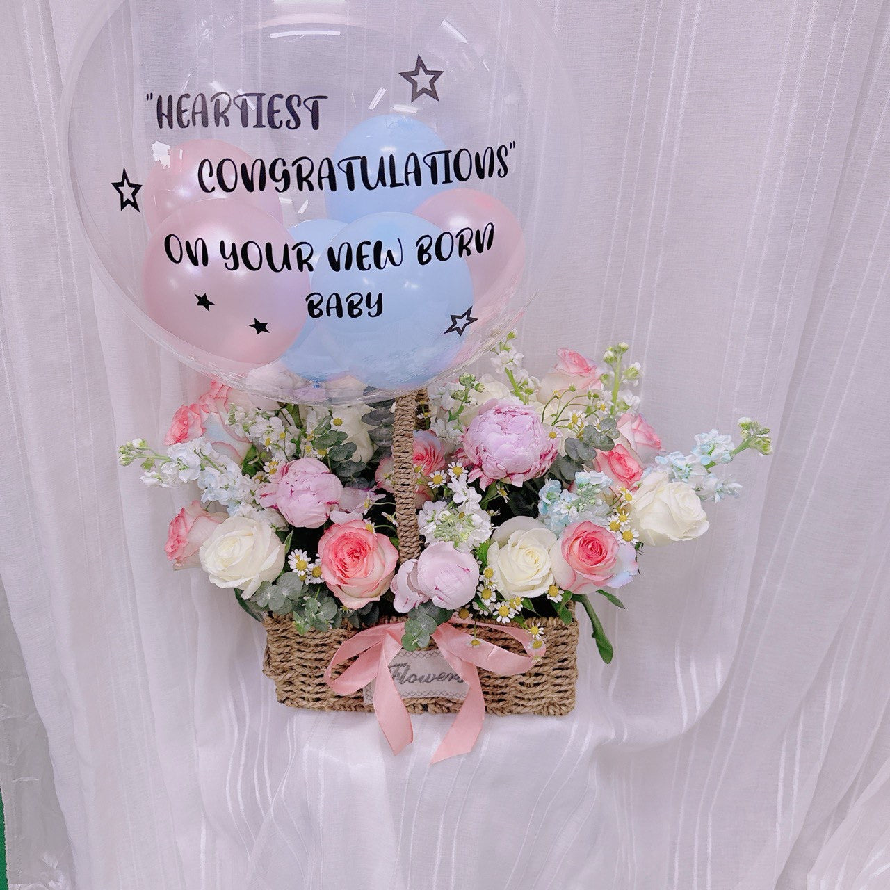 Pastel Joy Balloon Basket