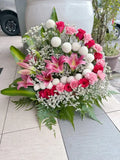 Blushing Tribute Sympathy Arrangement