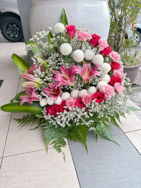 Blushing Tribute Sympathy Arrangement