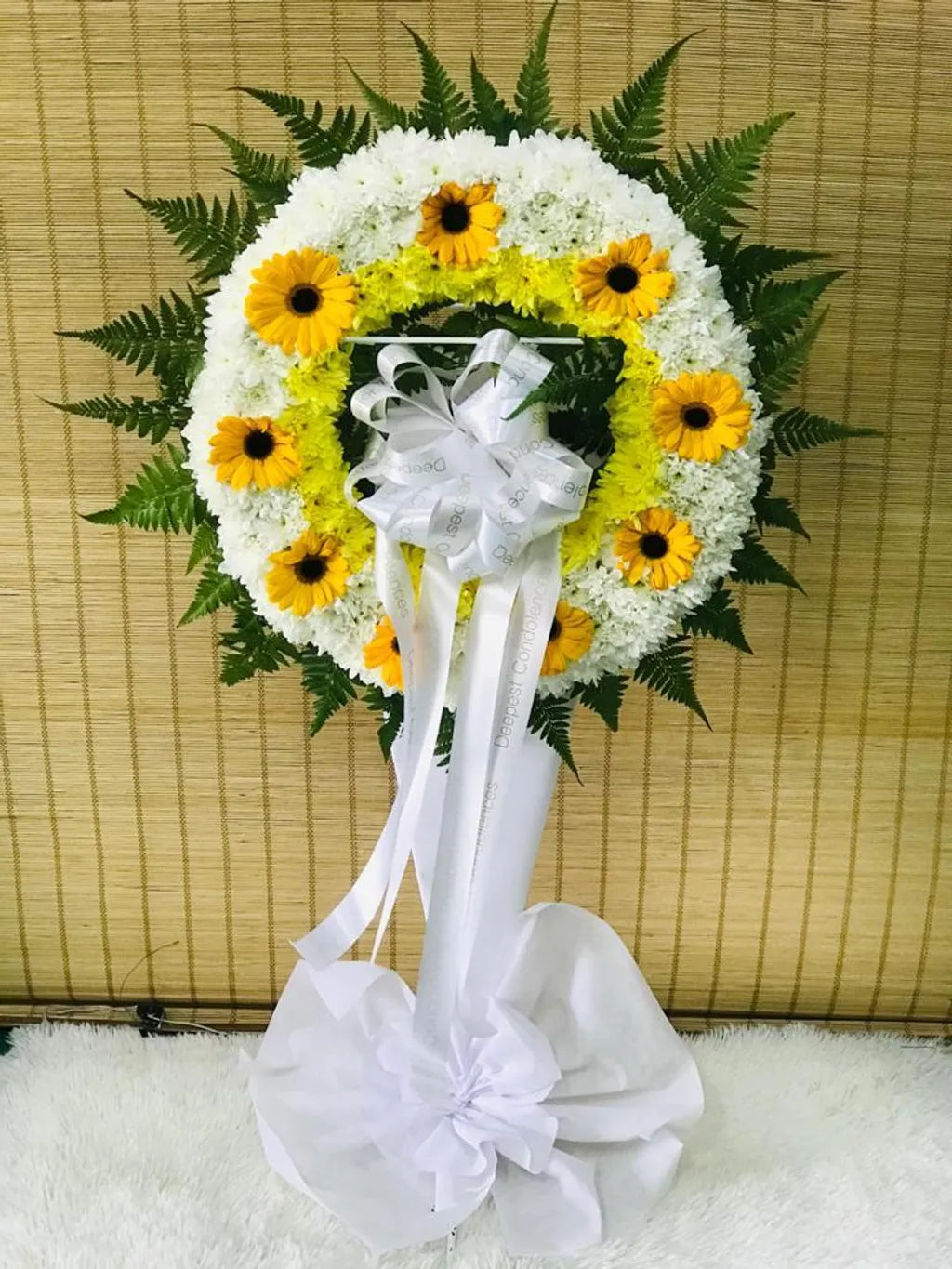Golden Peace Condolence Wreath