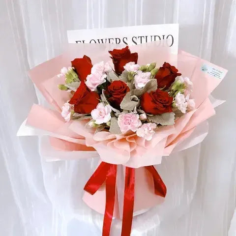 Blushing Scarlet Romance Bouquet