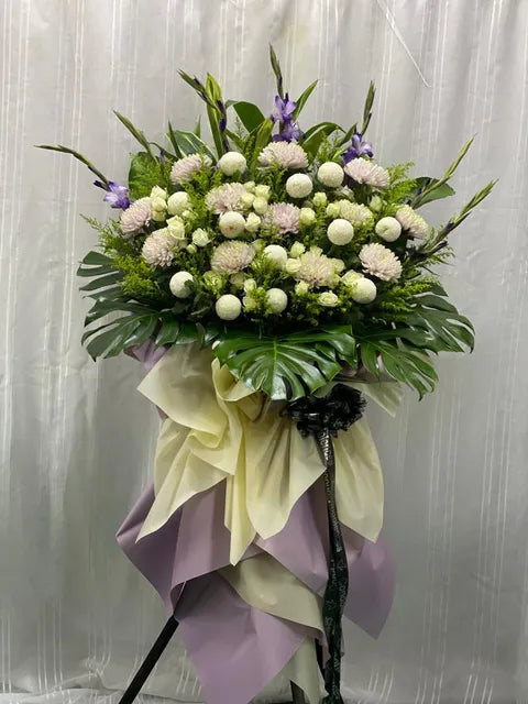 Serenity White & Lavender Condolence Stand