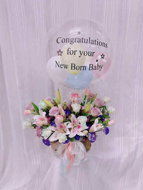 Baby Bliss Balloon Bloom Basket