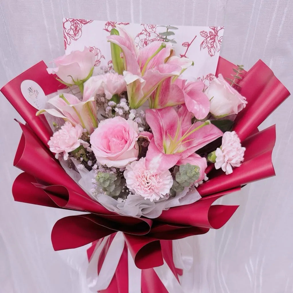Ruby Blush Lily Romance Bouquet