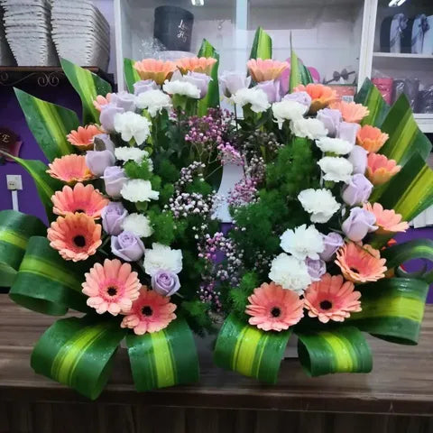 Peach Grace Condolence Wreath