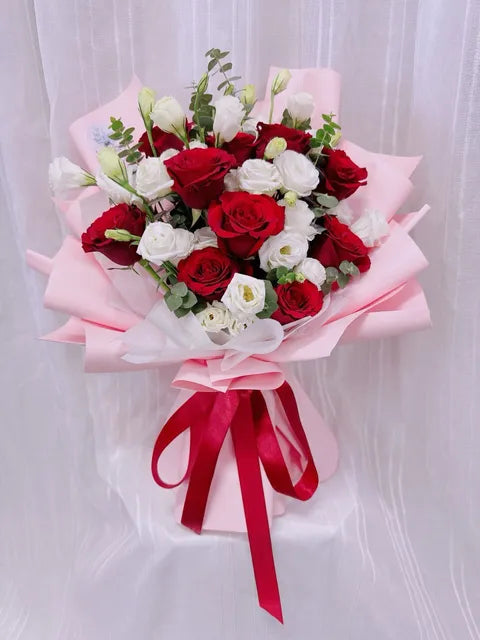 Classic Romance Red & White Bouquet