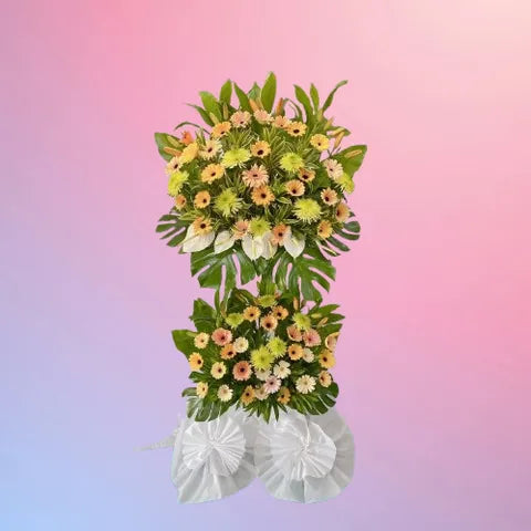 Golden Serenity Two-Tier Condolence Stand